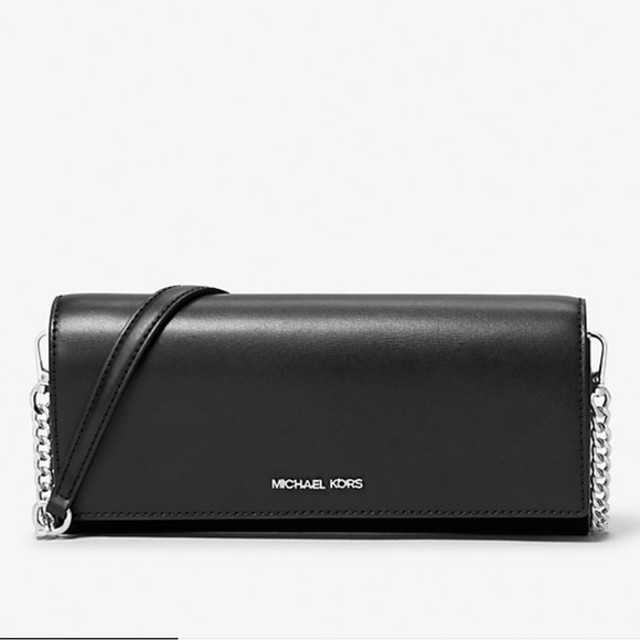 MICHAEL KORS Jet Set Medium Leather Flap Clutch Crossbody Shoulder Bag Wallet - Picture 3 of 16